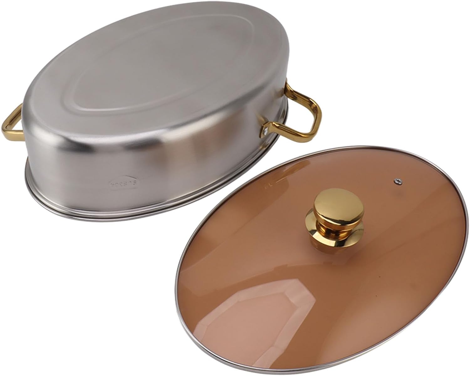 Stainless Steel Fish Steamer with Ceramic Lid and Rack