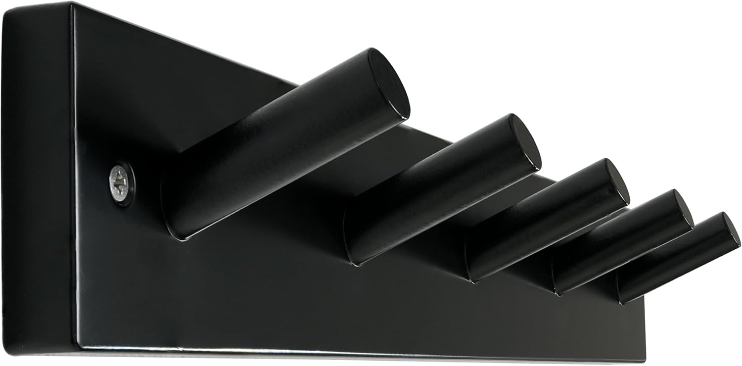 SKOLOO Black 5 Peg Bamboo Wall Hook Coat Rack