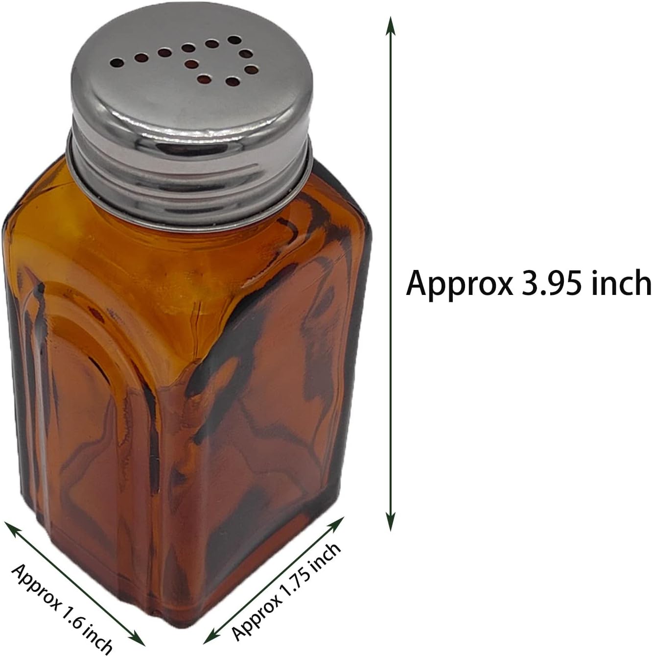 Ritadeshop Retro Glass Salt and Pepper Shakers Amber Set of 2