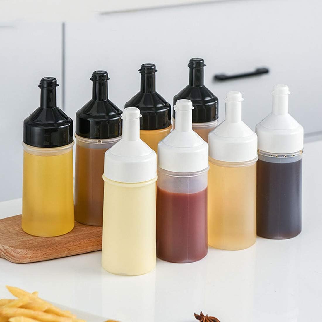 CTTPEG 250ml Sauce Bottle 4 Pack BPA Free Plastic