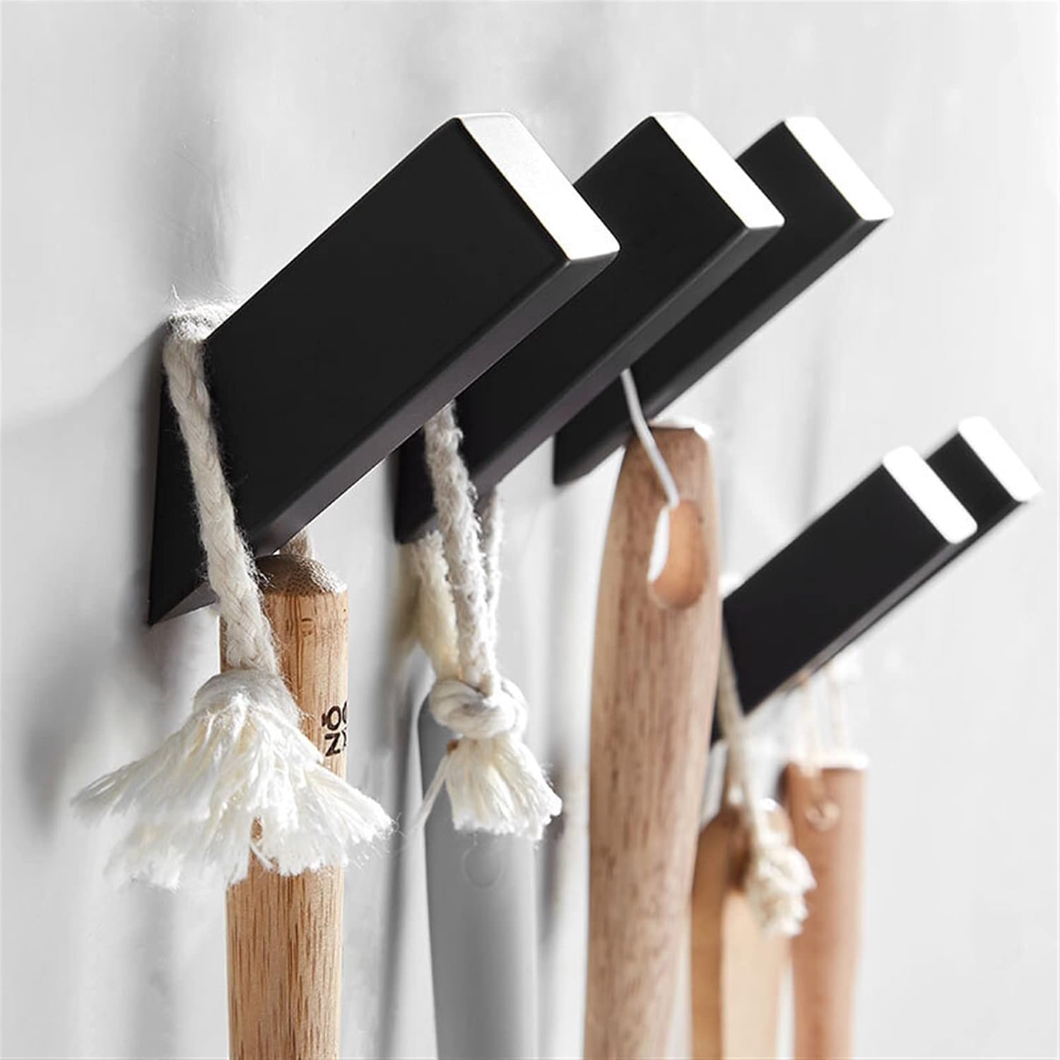 SUNESA Wall-Mounted Black Towel Hook 3Pcs
