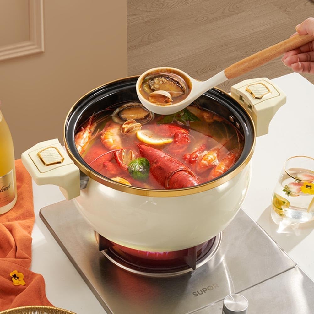 Modern Stock Pot with Glass Lid and Non-Stick Coating