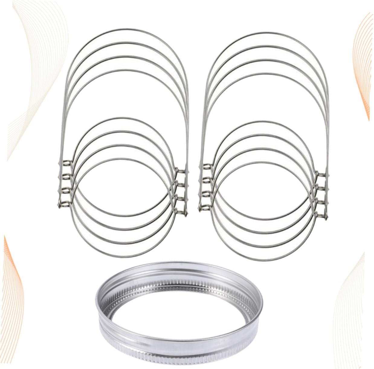 COLLBATH 24pcs Tinplate Mason Jar Lid Ring Set with Wire Handles