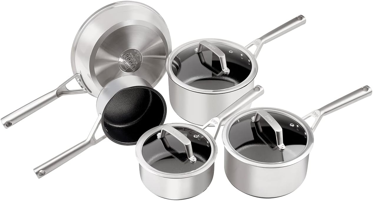 Ninja ZEROSTICK 5-Piece Pan Set with Glass Lids