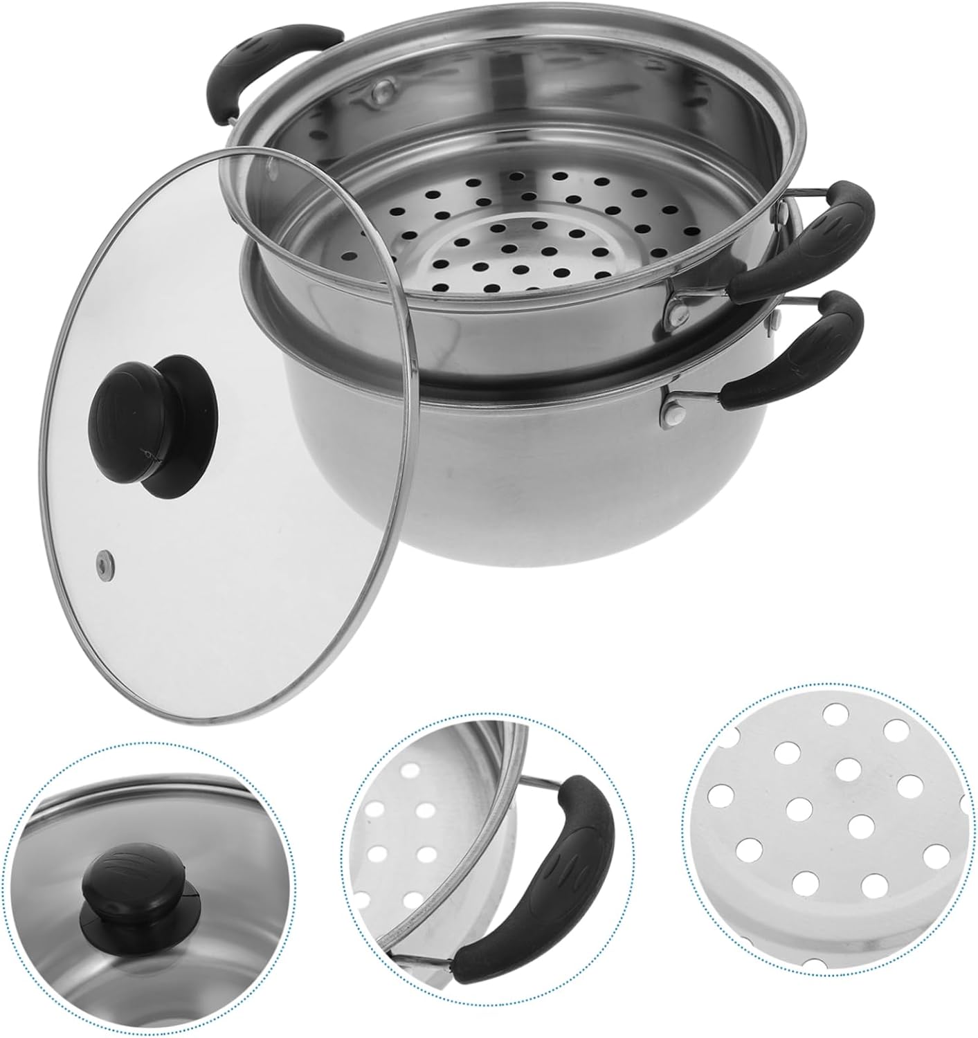 Stainless Steel Soup Pot Steamer with Multilayer Basket