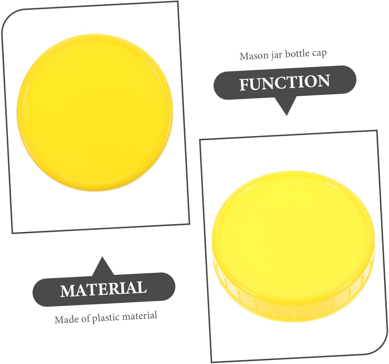 CIYODO 86mm Wide Mouth Mason Jar Lids Reusable Plastic Covers 1