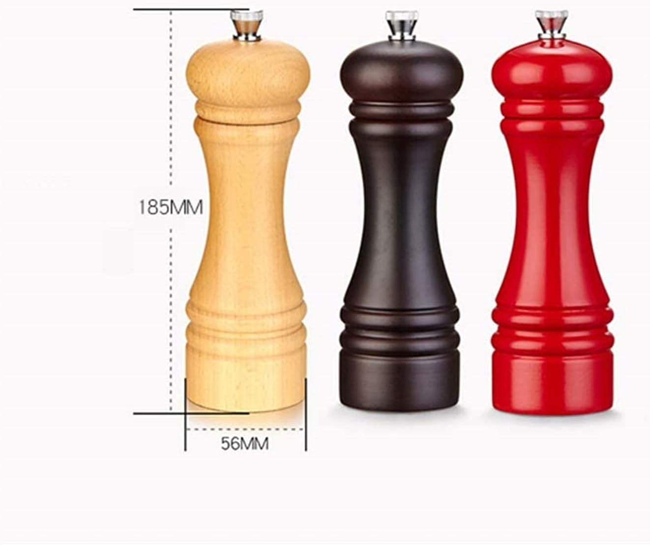 Wooden Salt Pepper Mill Set 2 Pack