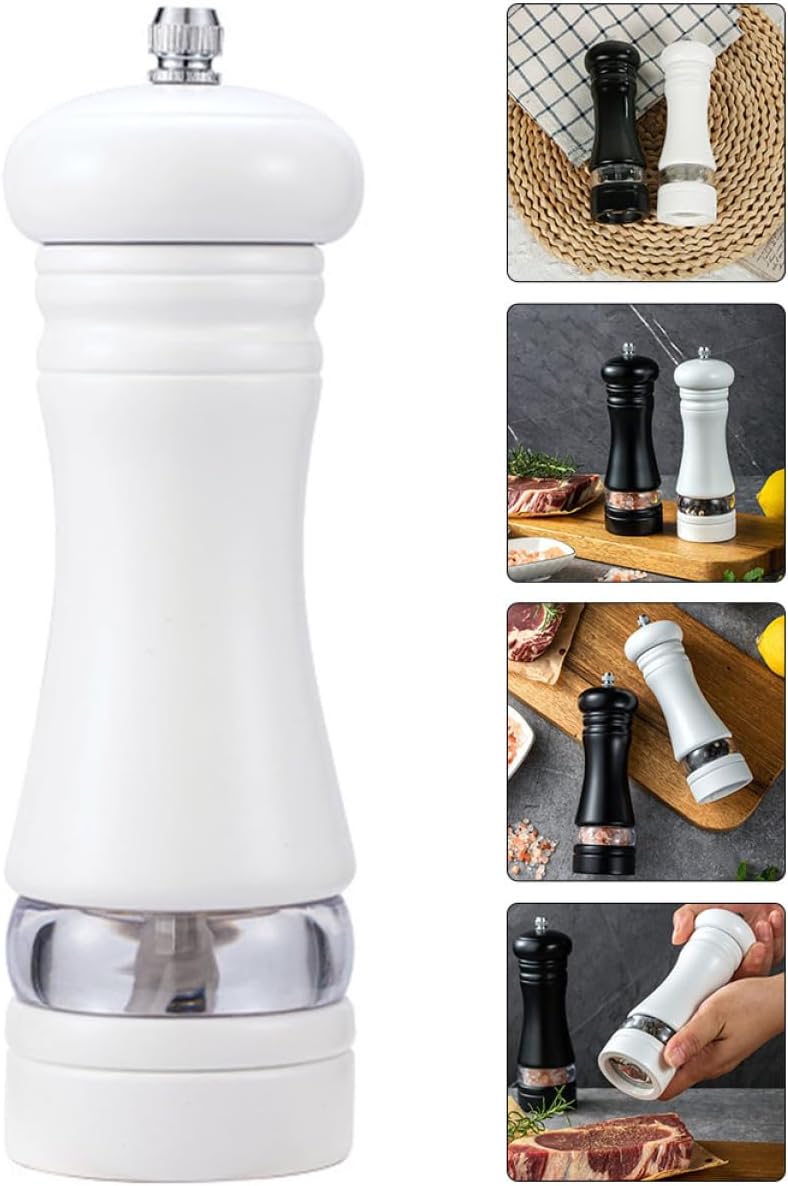 SHOWERORO Refillable Pepper Mill with Wood Handle