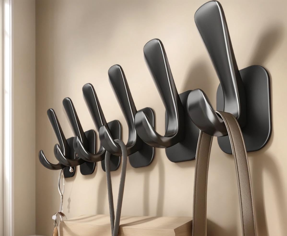 Nepartak Matte Black Aluminum Alloy Coat Hooks