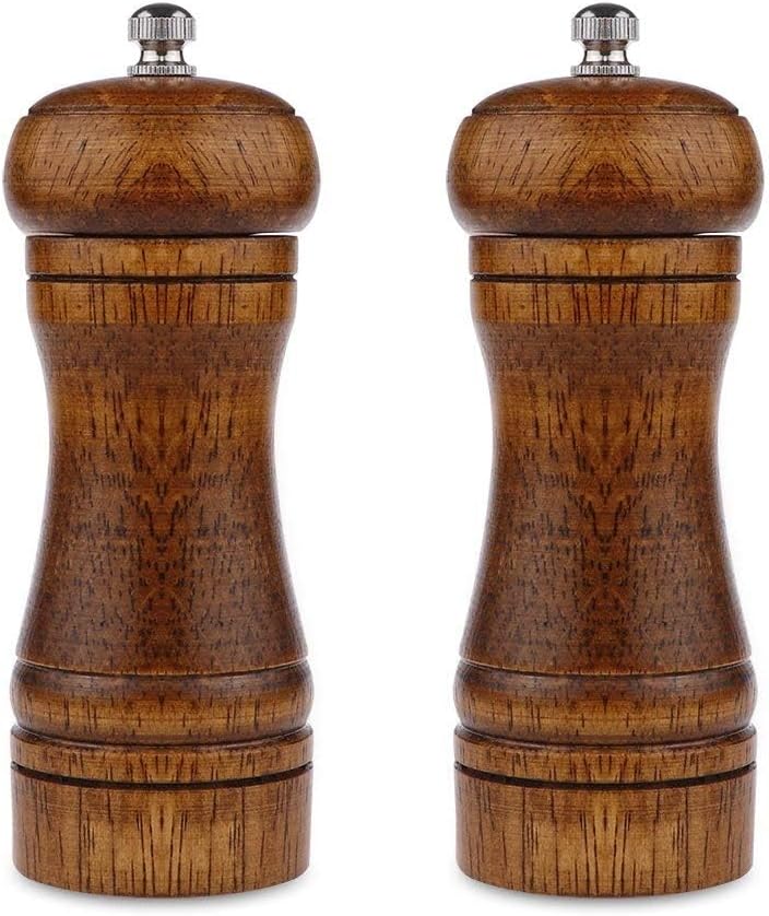 Powstro 5 Inch Adjustable Pepper Mill Set 2Pack