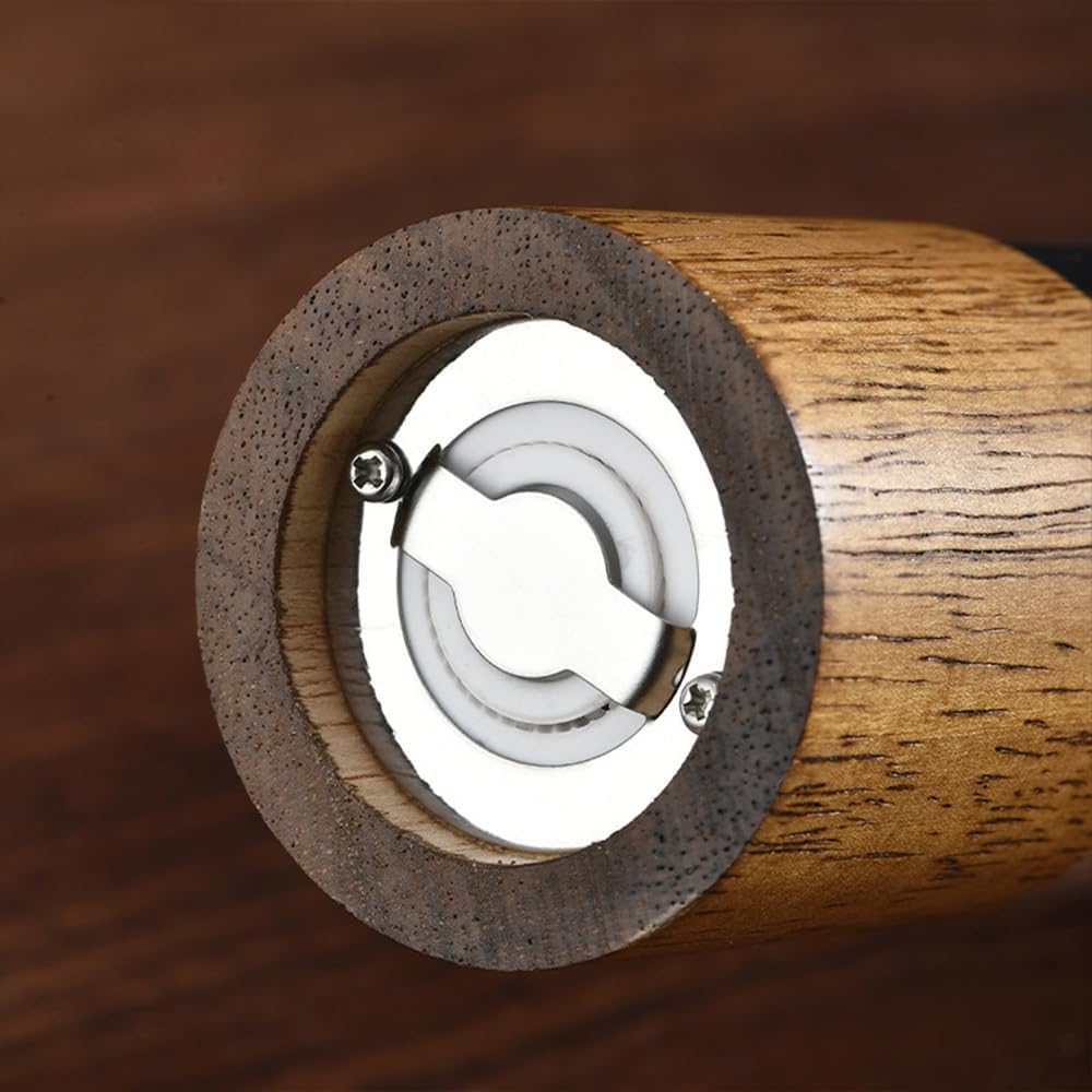 HXDMY Wooden Pepper Mill with Adjustable Ceramic Core