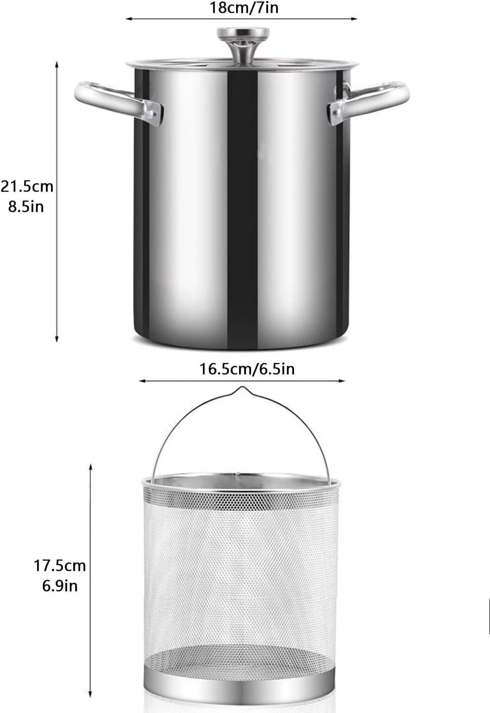 4L Asparagus Steamer with Wire Basket and Glass Lid