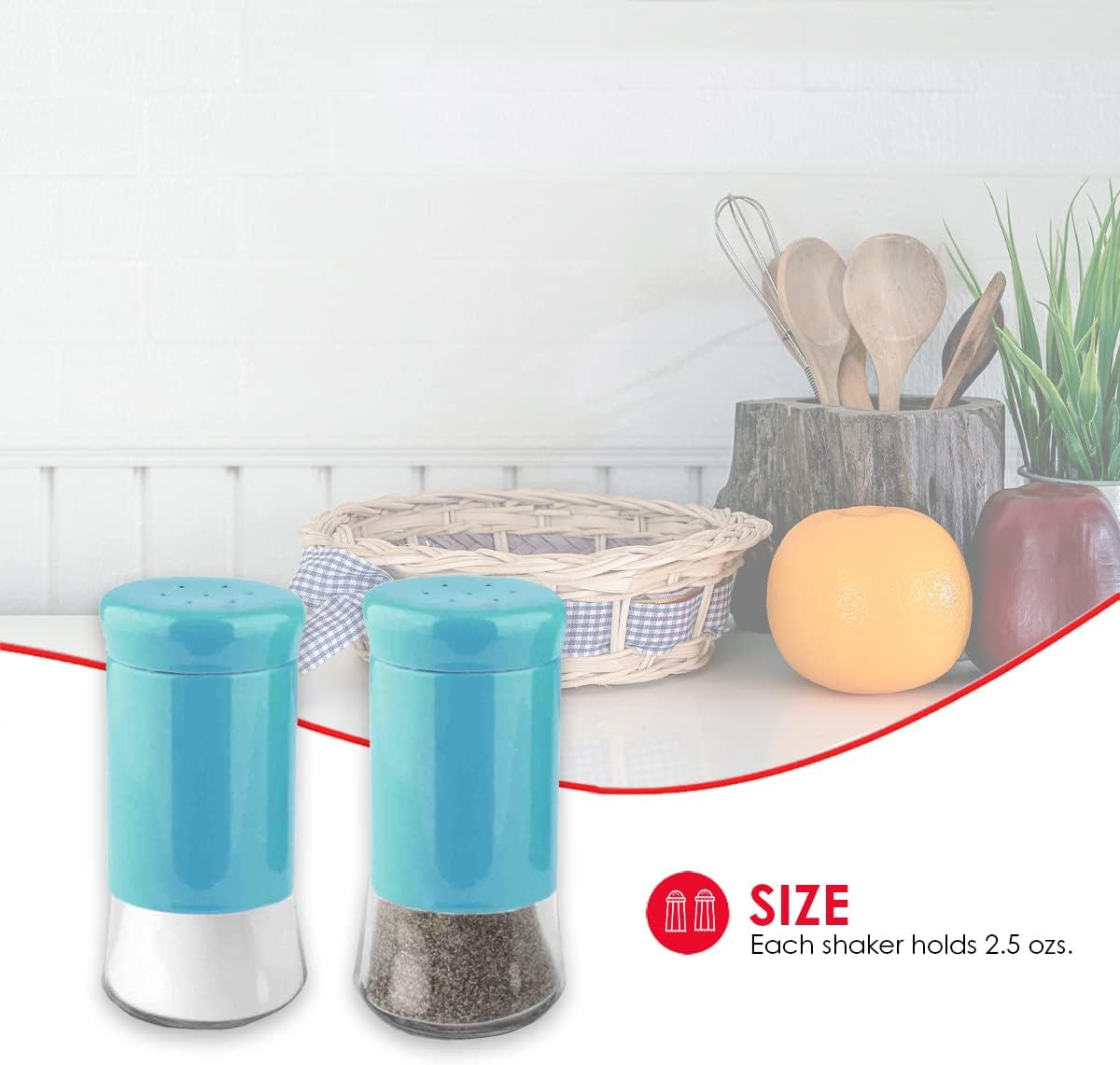 Home Basics Turquoise Salt Pepper Shakers Set
