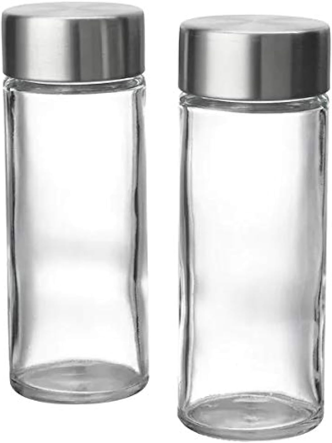 IKEA Glass Stainless Steel Spice Jar 10 cl Silver Pack of 2