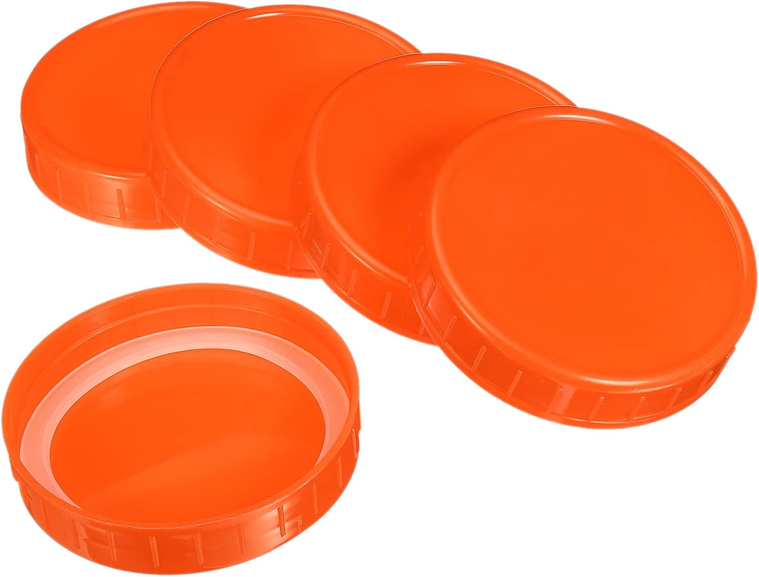 PATIKIL 86mm Wide Mouth Mason Jar Lids Orange 10-Pack Set