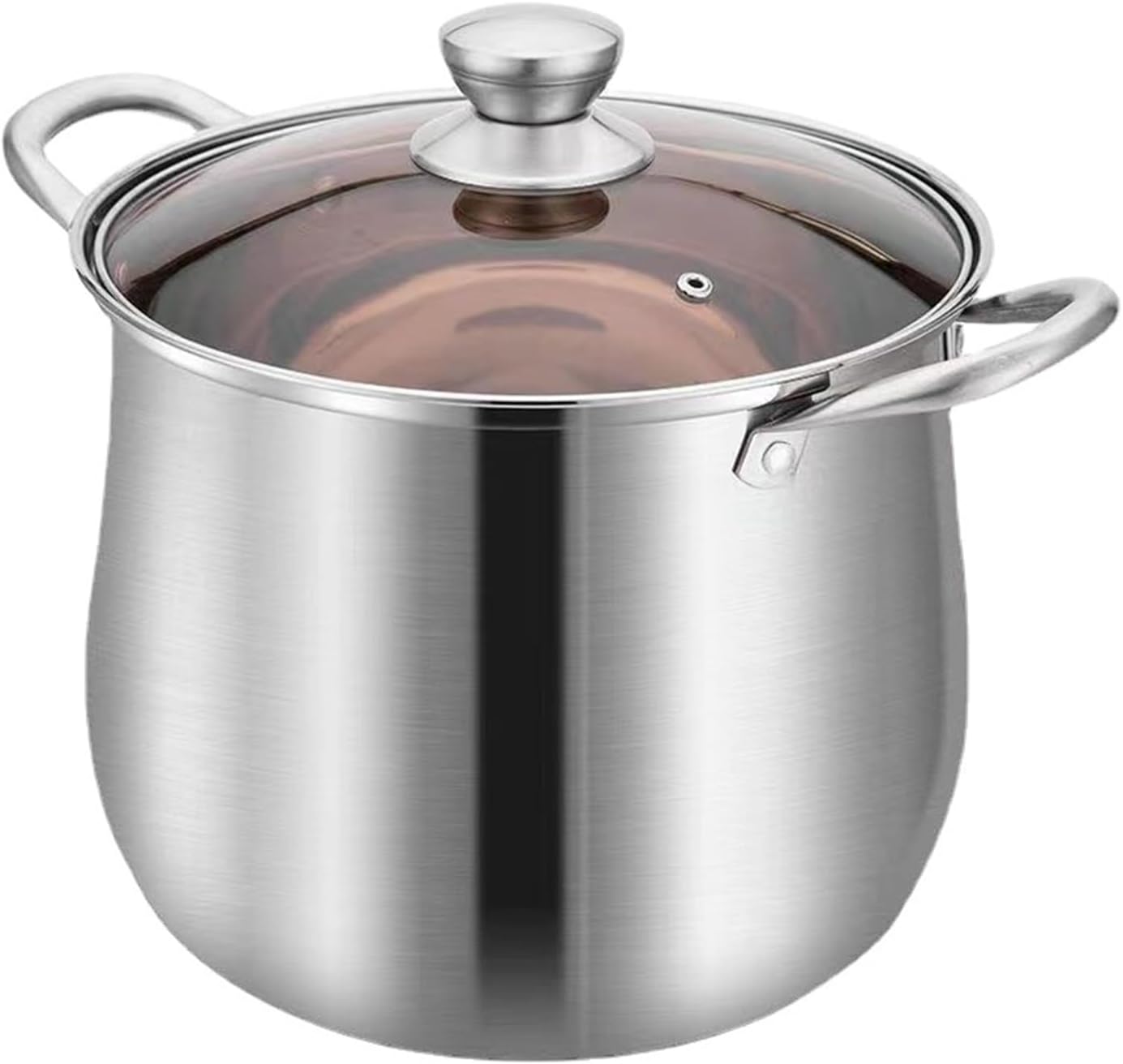 SVRITE 109 Qt Deep Chicken Stew Pot with Steamer Basket and Glass Lid