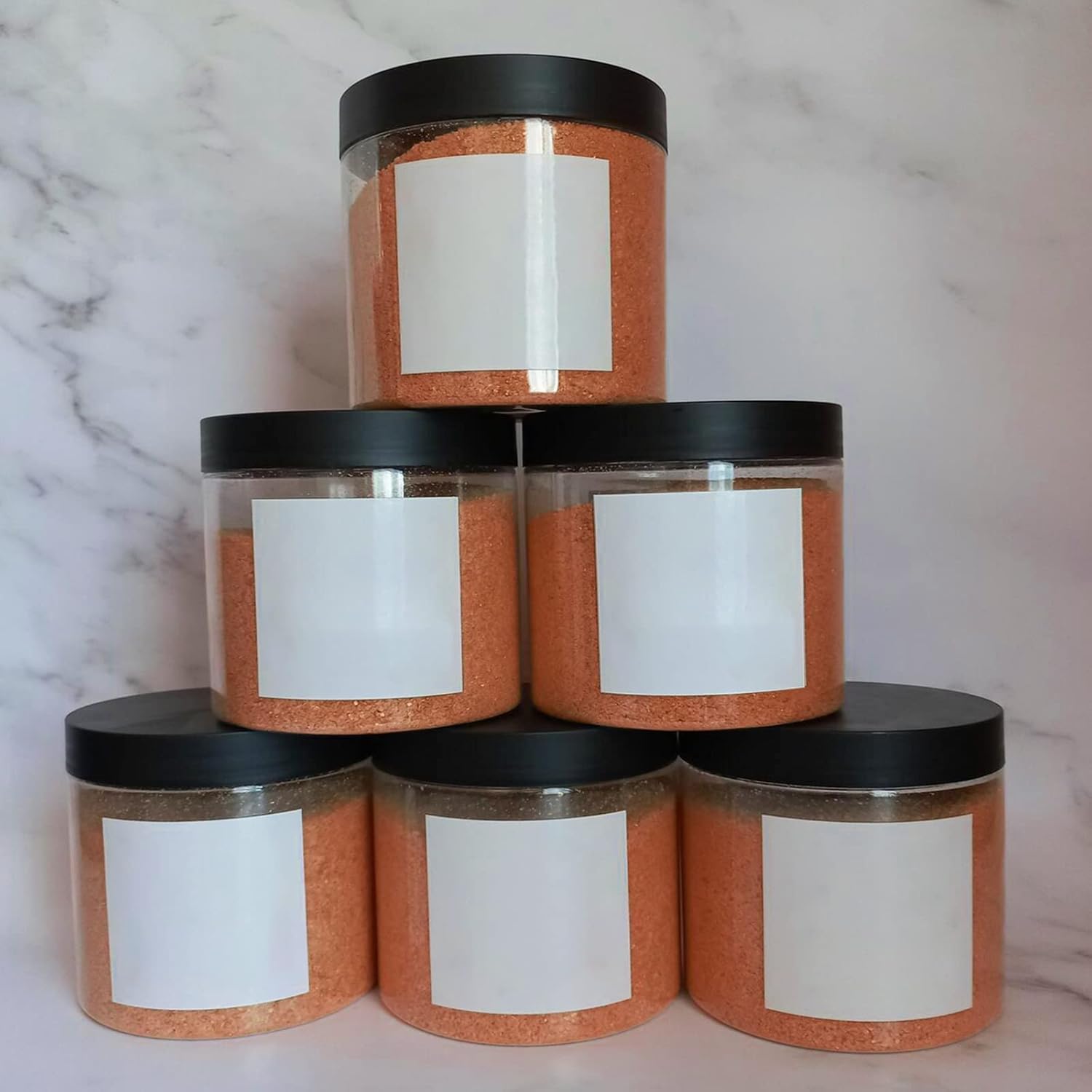 HOIGON 24 Pack Clear Plastic Jars with Lids for Storage