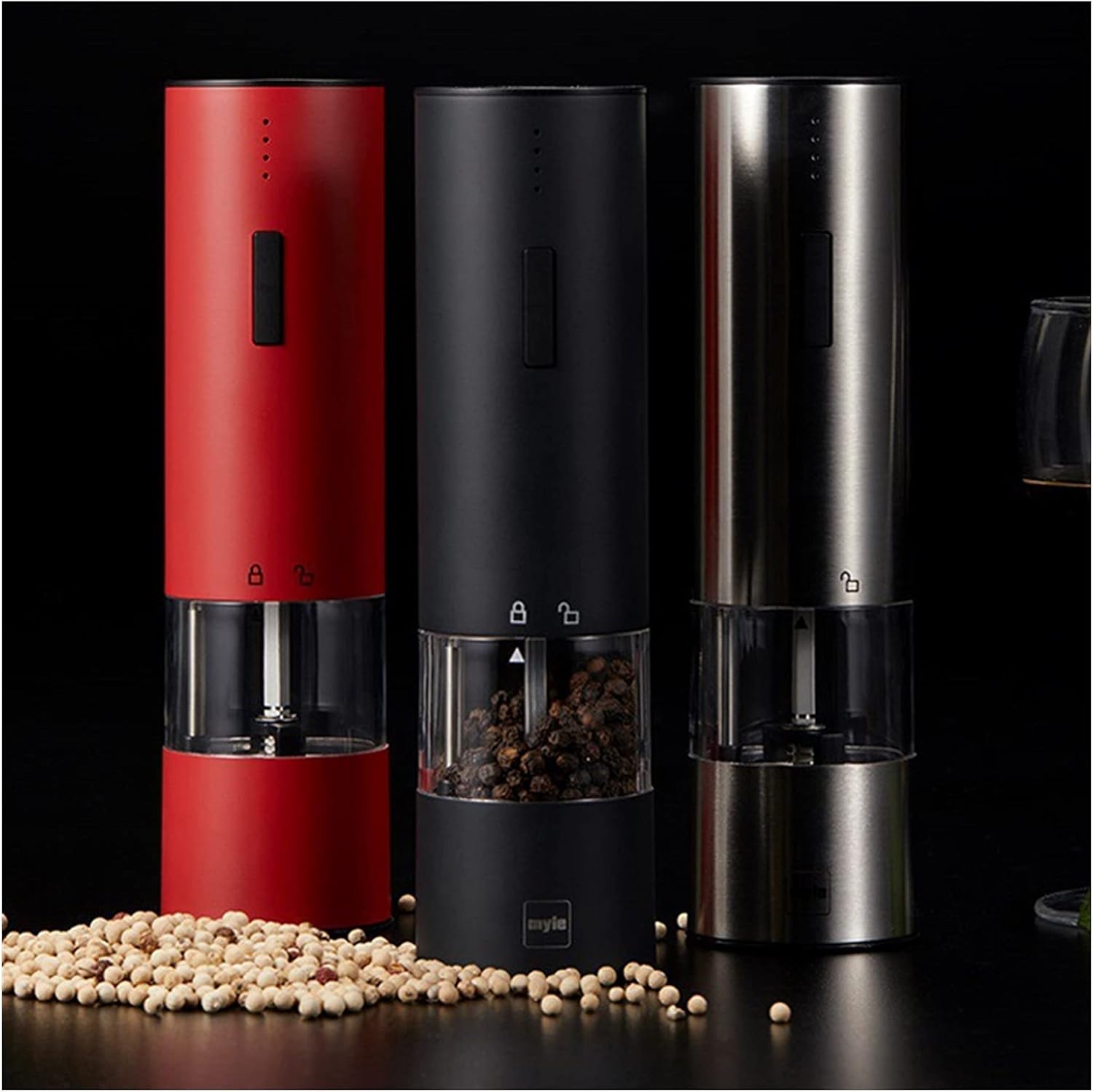 Electric Pepper Grinder with LED Light - Automatic Mill