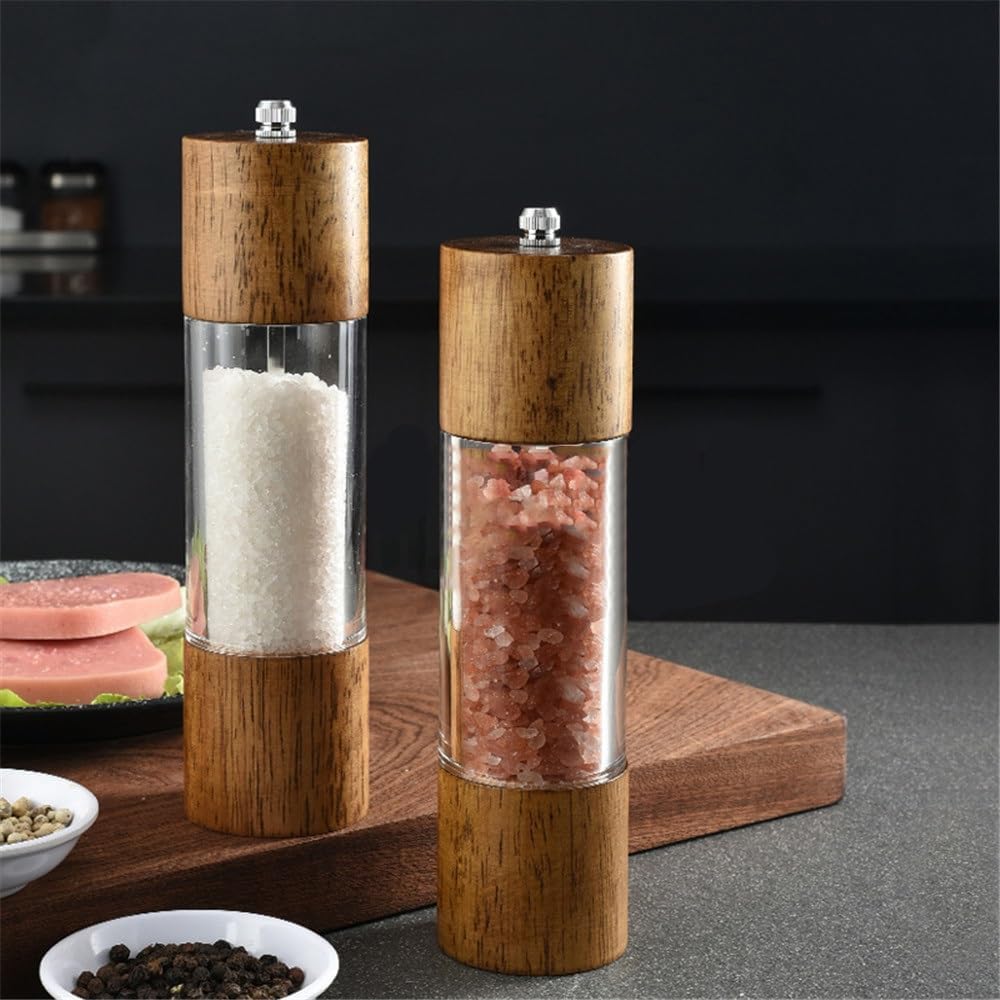HXDMY Wooden Pepper Mill with Adjustable Ceramic Core