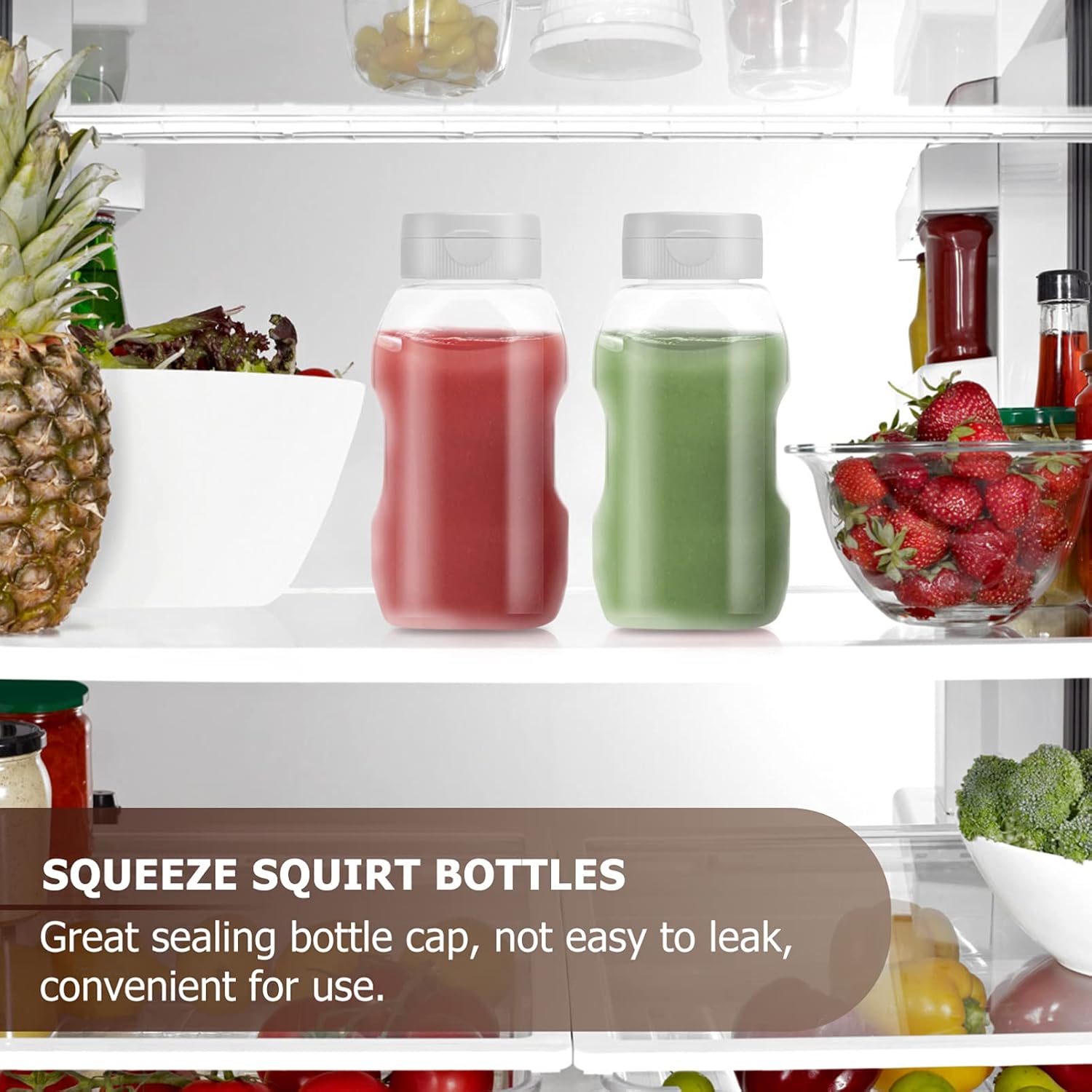 DOITOOL 4pcs Clear Plastic Squeeze Bottle with Cap Lids
