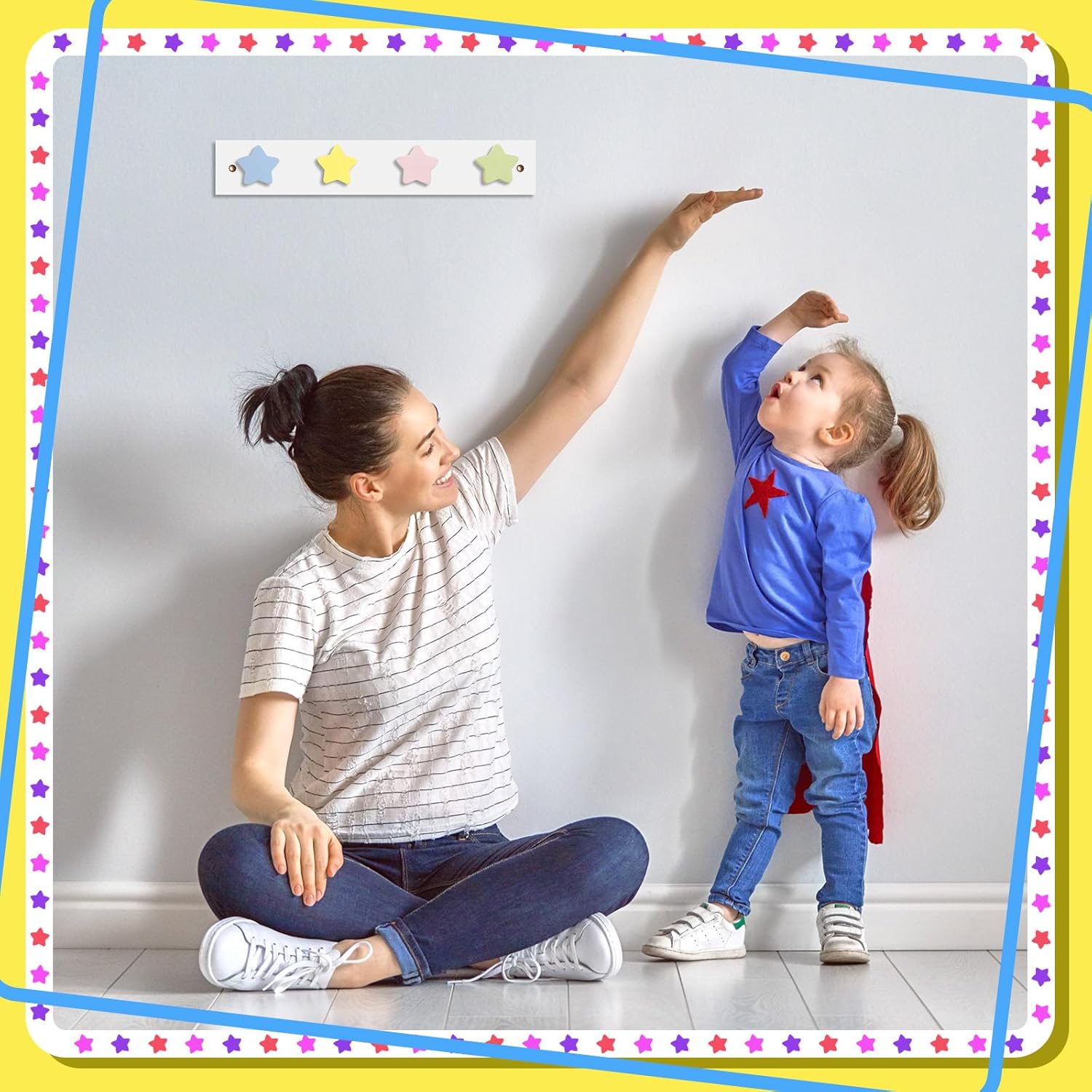 Suzile 2 Pcs Wall Hooks for Kids Coat Rack