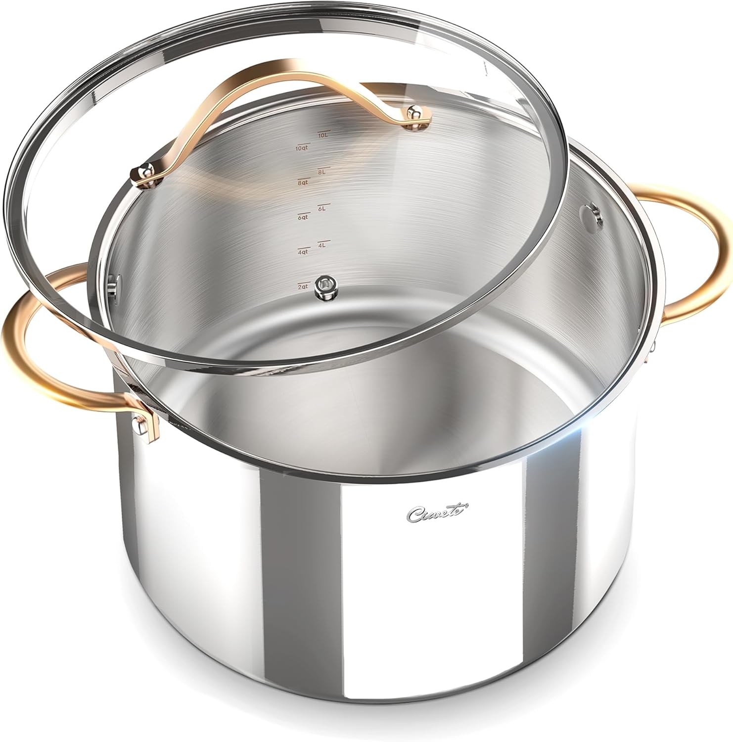 Ciwete 8 Quart 12 Quart Stock Pot Set