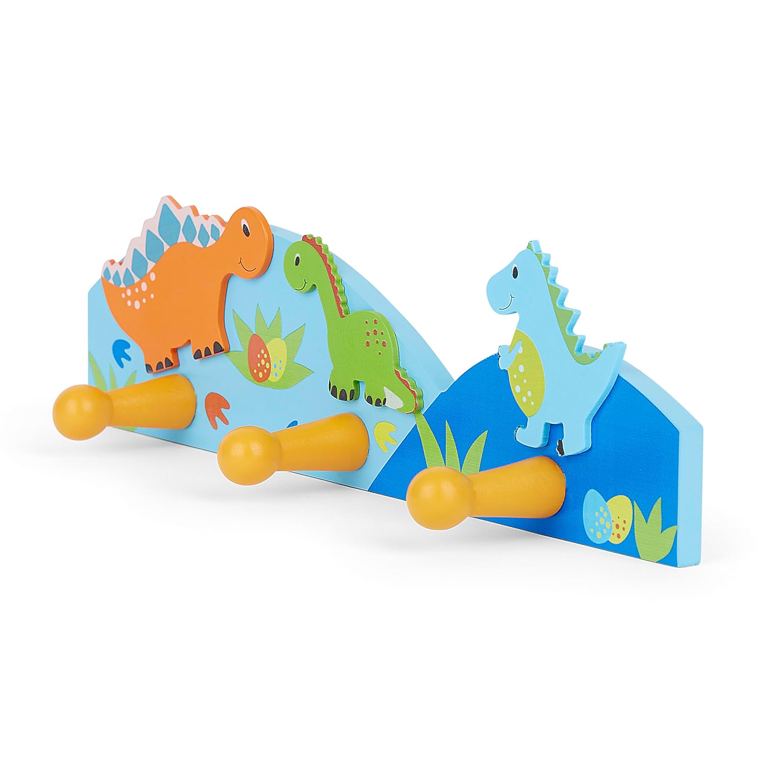 Kids Dinosaur Themed Triple Coat Hook Wall Hanger