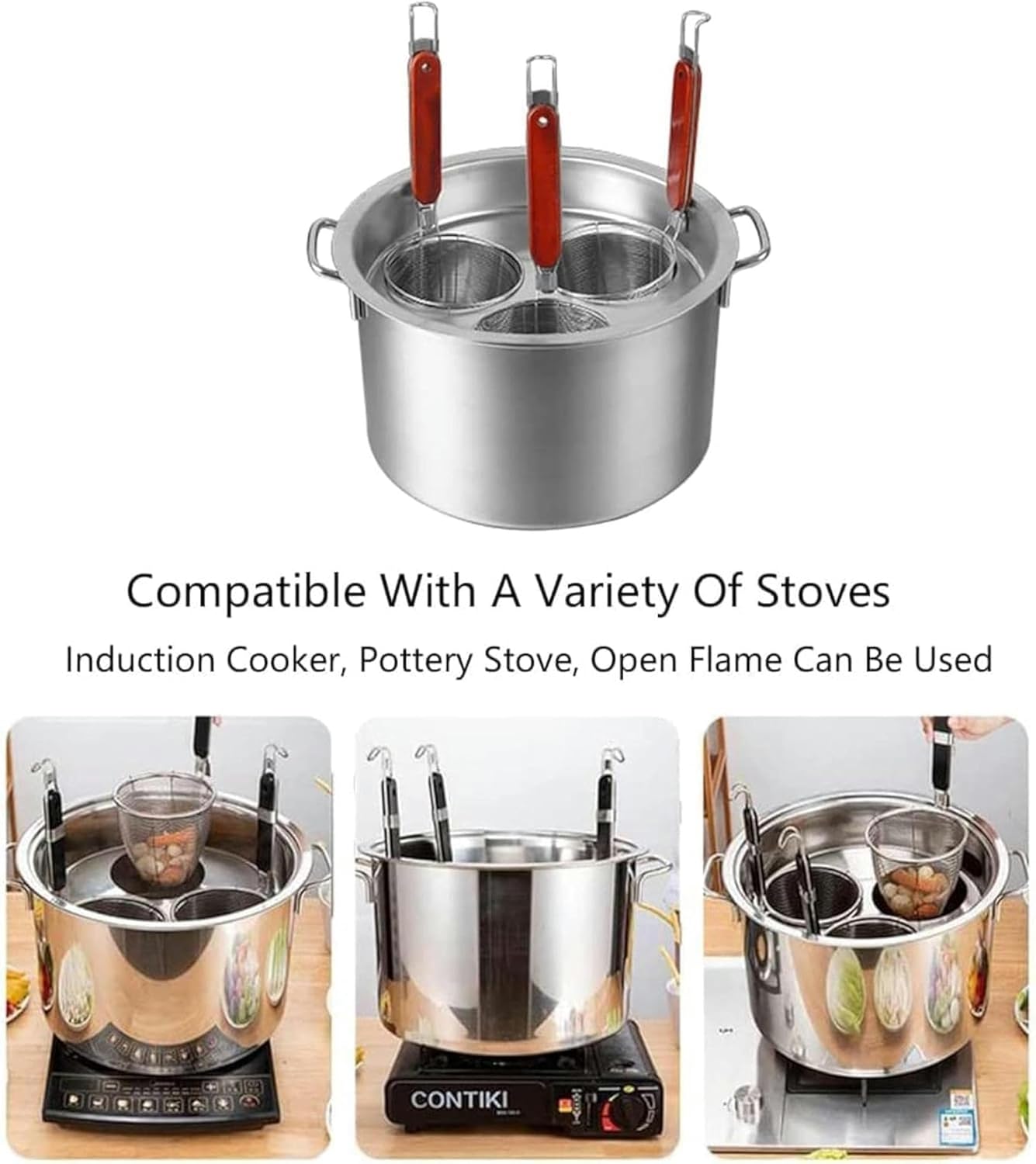 BTURYT Pasta Pots Set with Insert and Steamer Basket