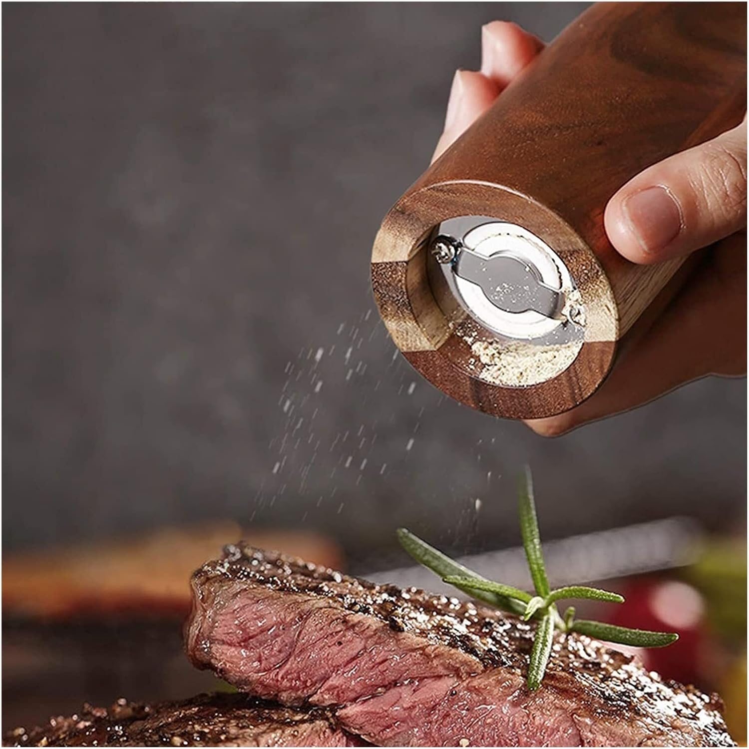 HyKab Adjustable Wooden Pepper Mill Set