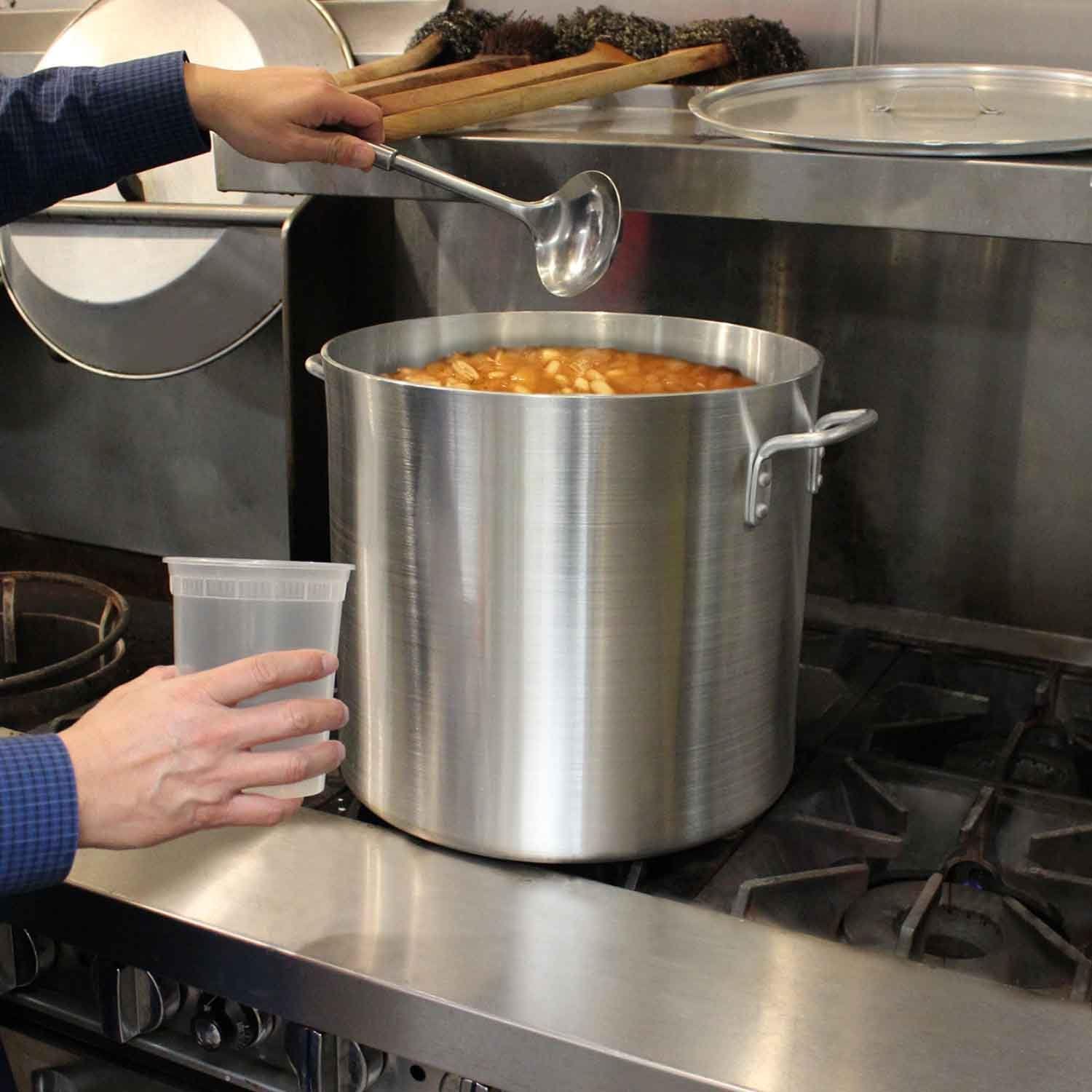 32 Quart Aluminum Stock Pot with Riveted Handles
