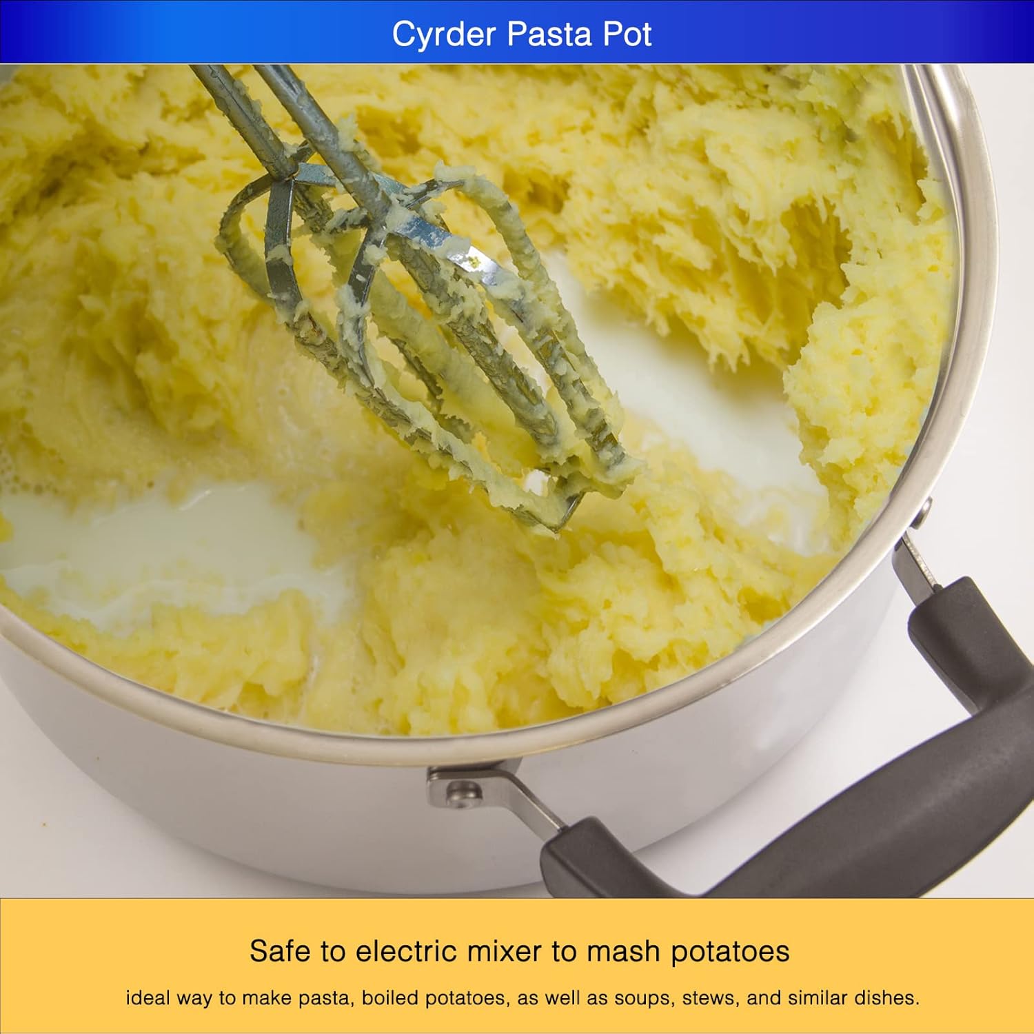 Cyrder 5 Quart Stainless Steel Pasta Pot with Strainer Lid 1