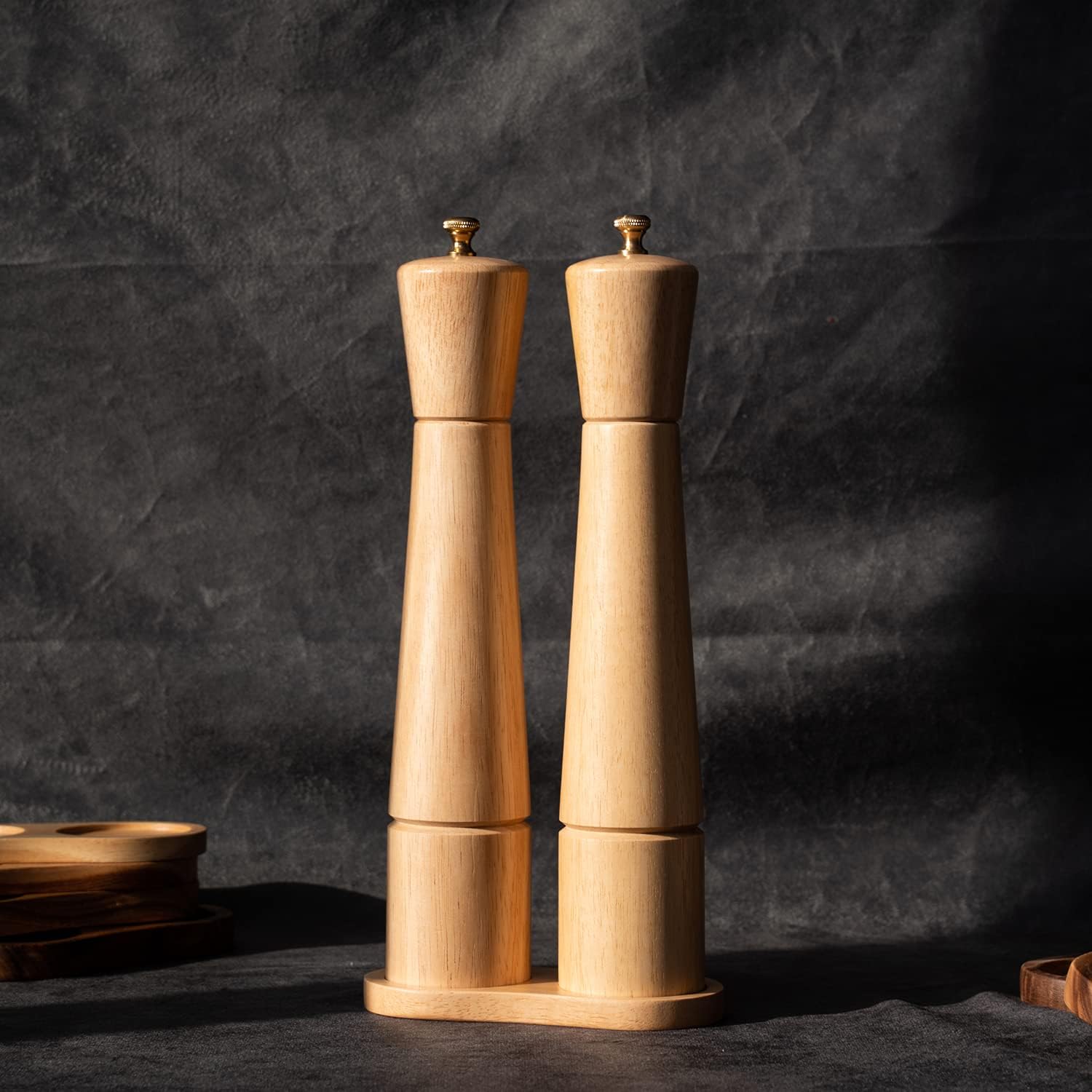 Salt and Pepper Mill Tray - Rubber Wood 6 cm Inner Diameter