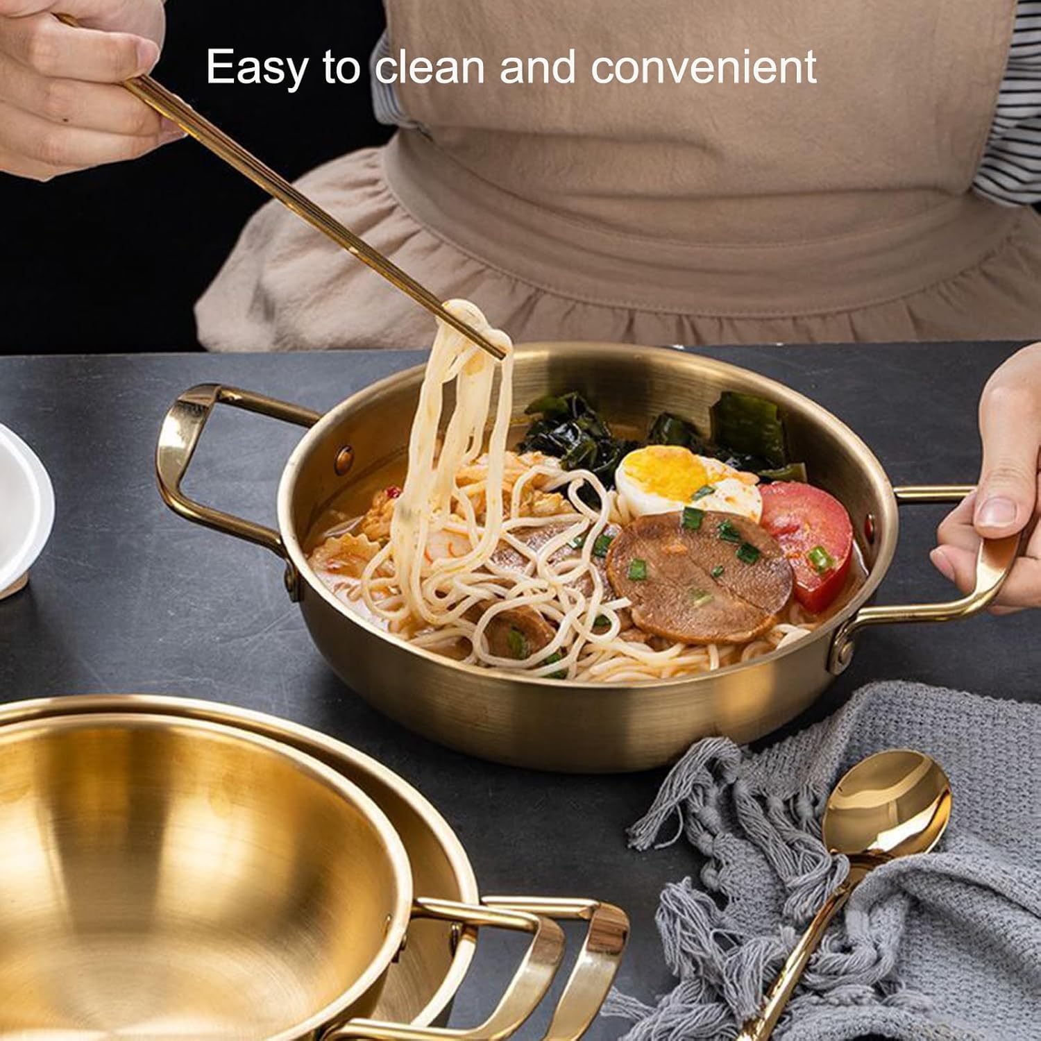 UNbit Korean Ramen Pot Noodle Bowl with Handles