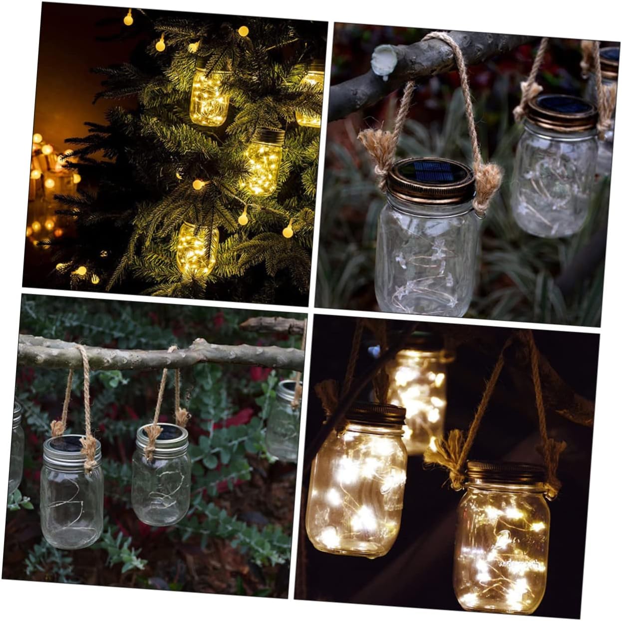 Luxshiny 6pcs Burlap Steel Mason Jar Hangers