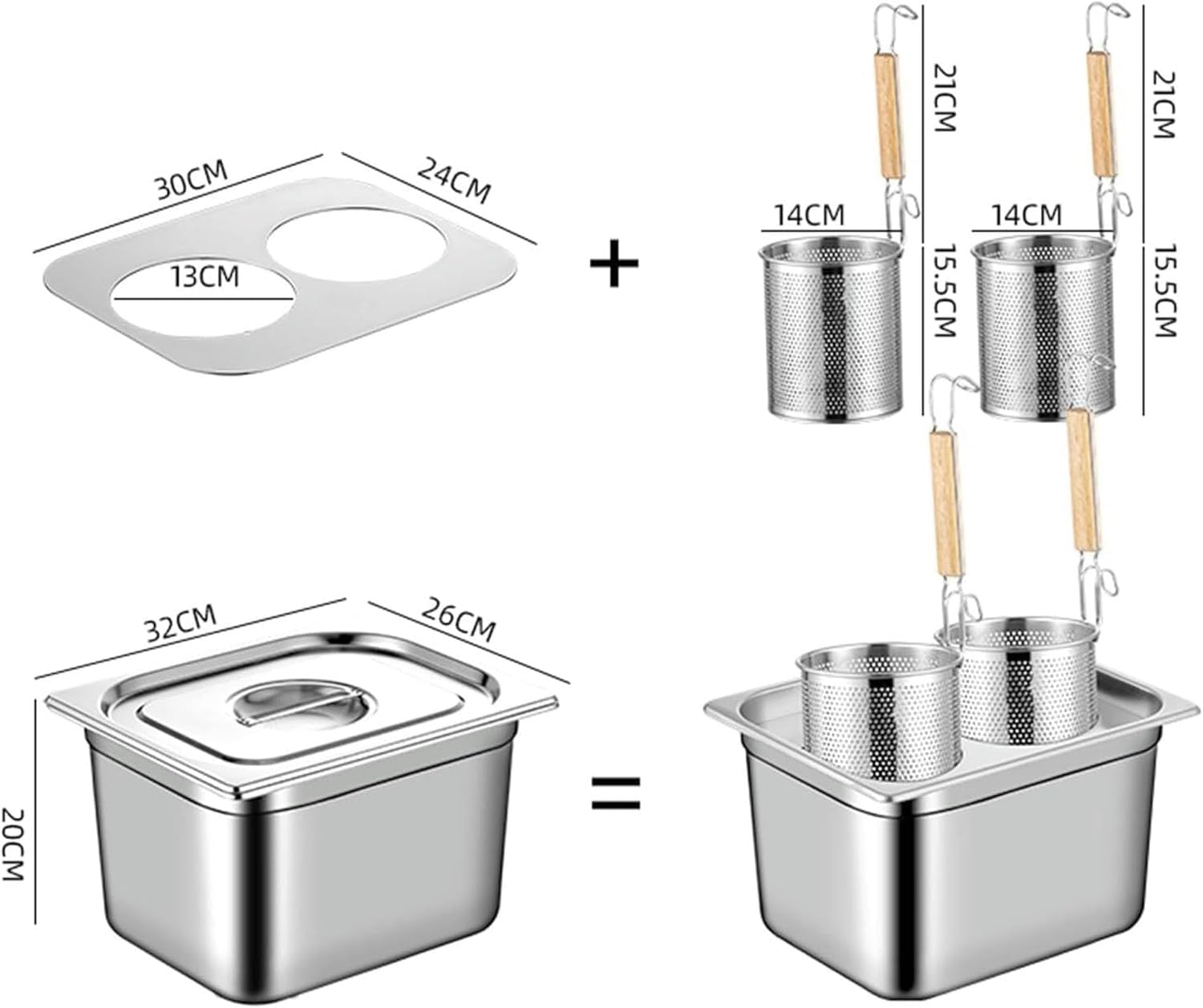 Commercial Pasta Cooker Insert Set with 246 Holes 1