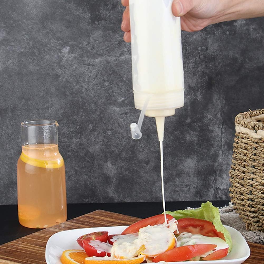 1 Piece Plastic Squeeze Condiment Bottle with Twist On Cap - 12 Oz White