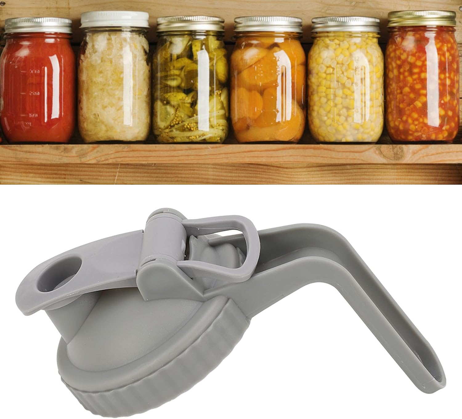 Yosoo Leak Proof Mason Jar Lid with Handle and Flip Cap - Gray