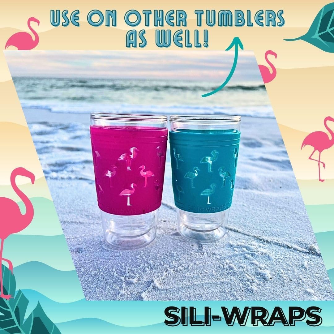 Sili Wraps Mason Jar Wraps Pink Sunset Turtle Set of 4