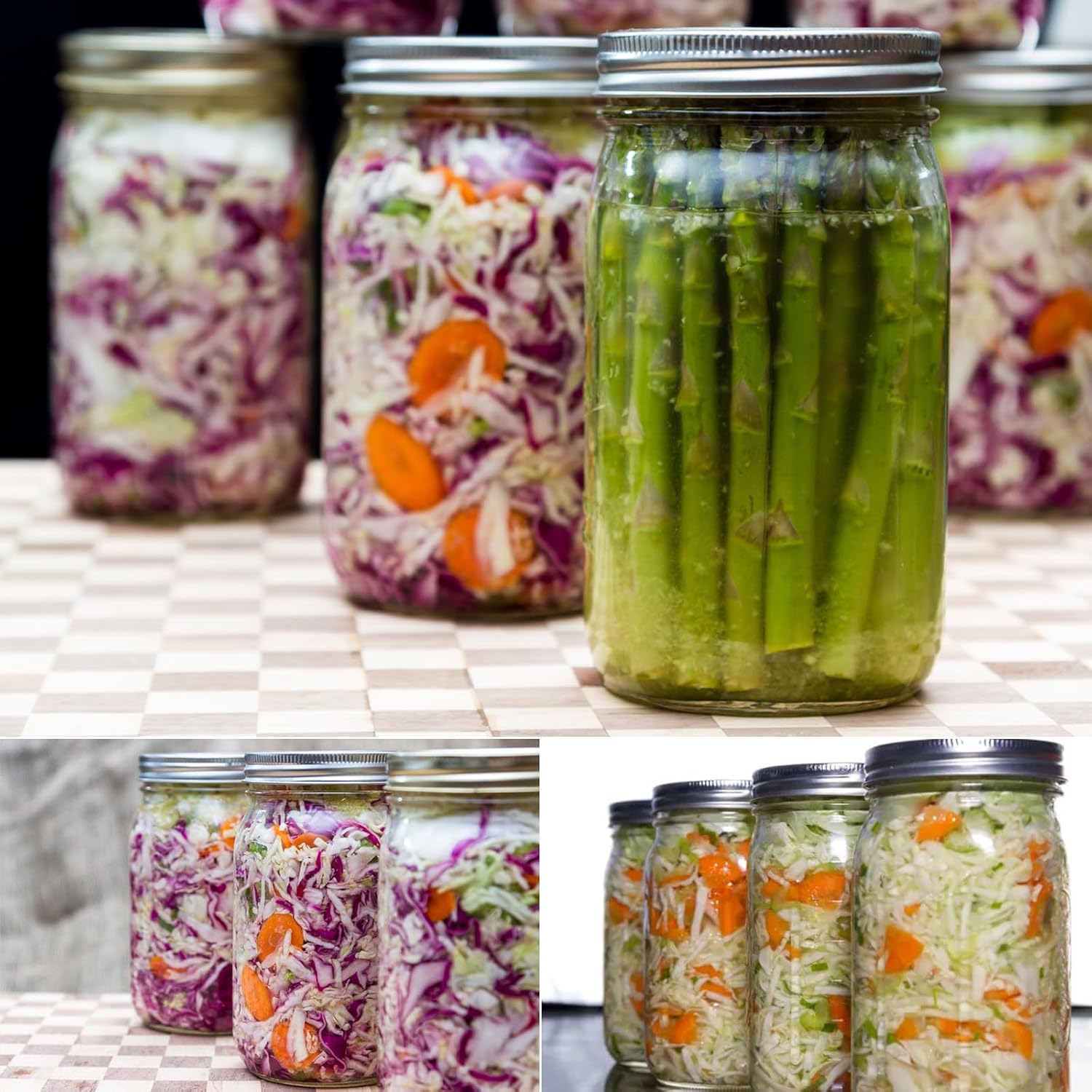 STARSIDE 32 oz Glass Jars with Airtight Lids 4 Pack