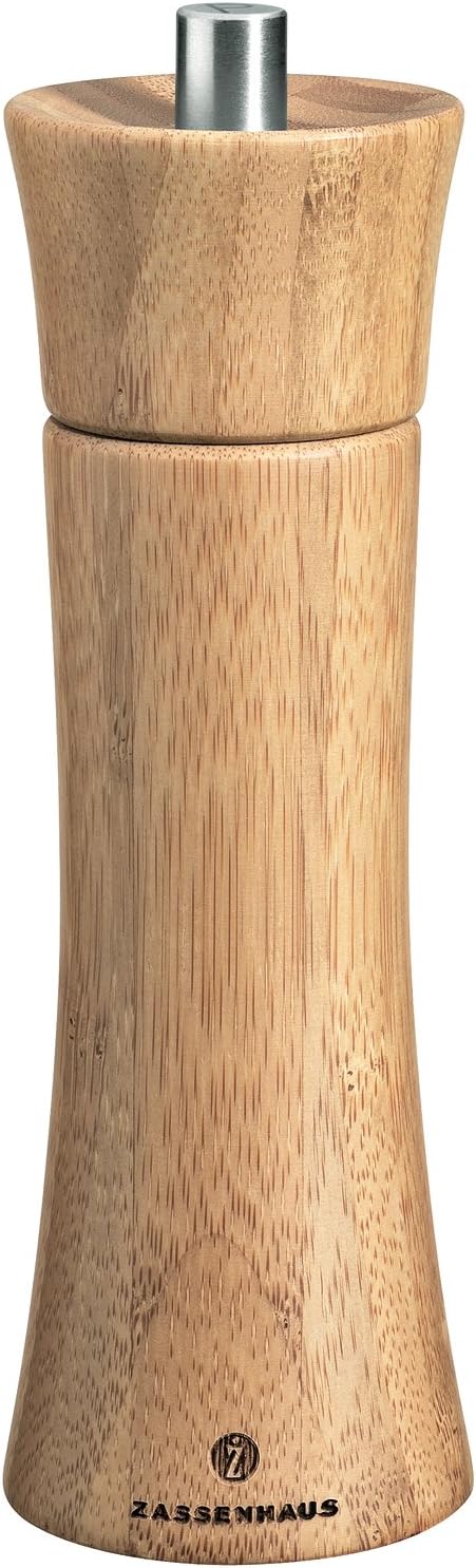 Zassenhaus Bamboo Pepper Mill with 6-Position Dial
