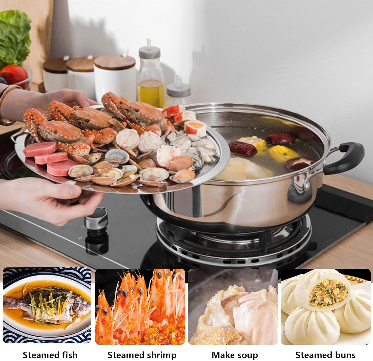 AIZYR 2 Tier Steamer Pot 28cm