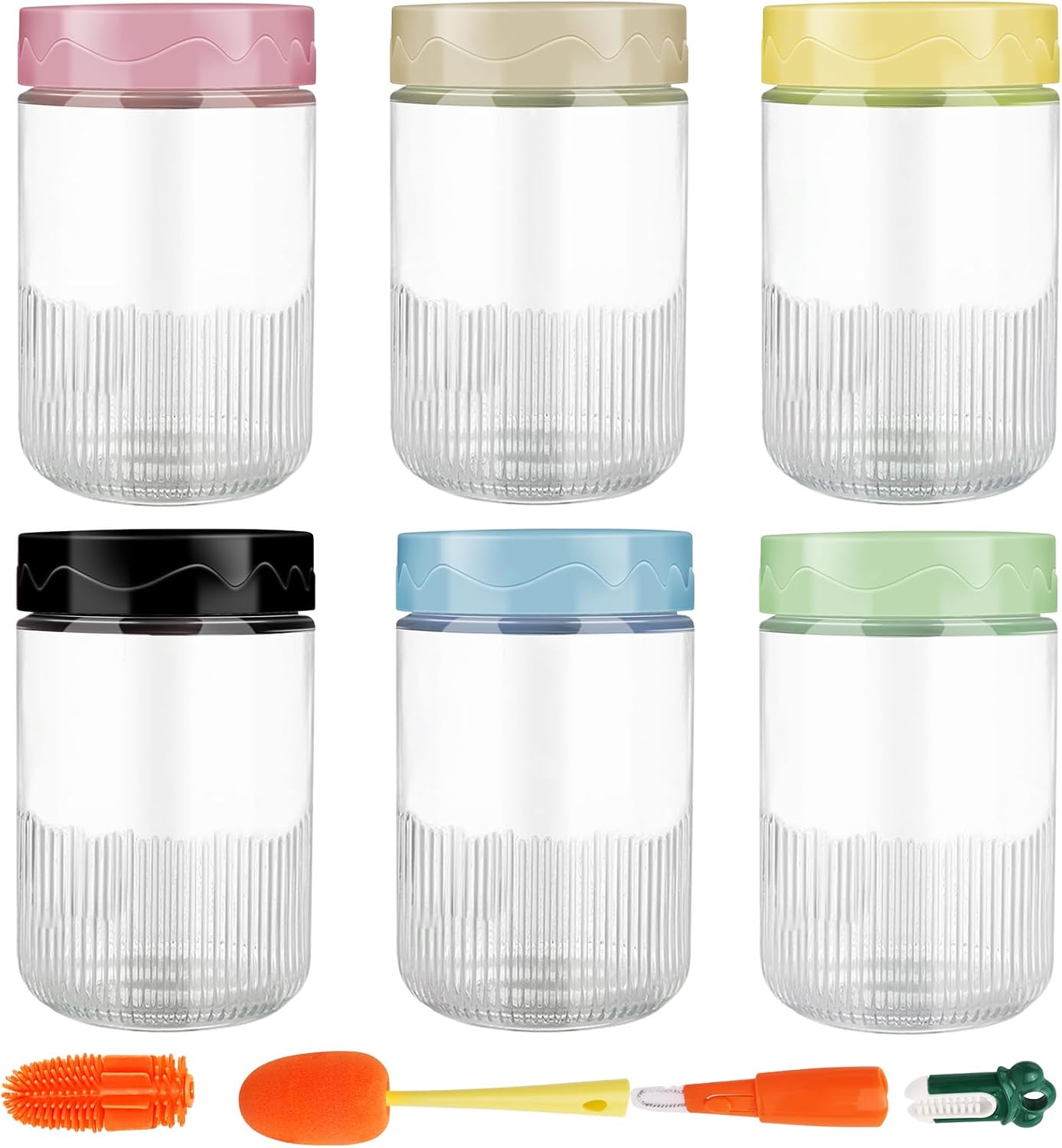 6-Pack 16 oz Glass Jars with Airtight Lids 1