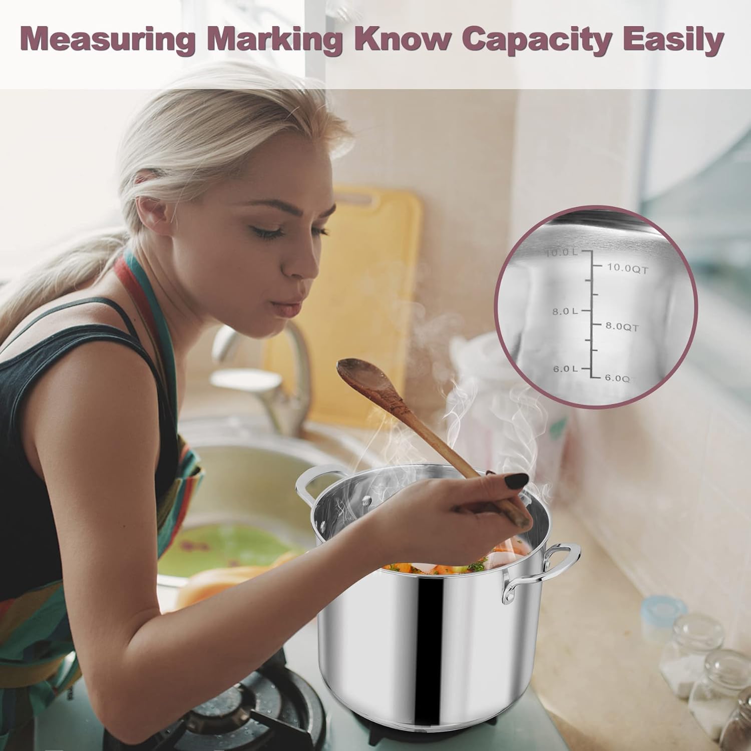 LIANYU 12QT Stainless Steel Stockpot with Lid 1