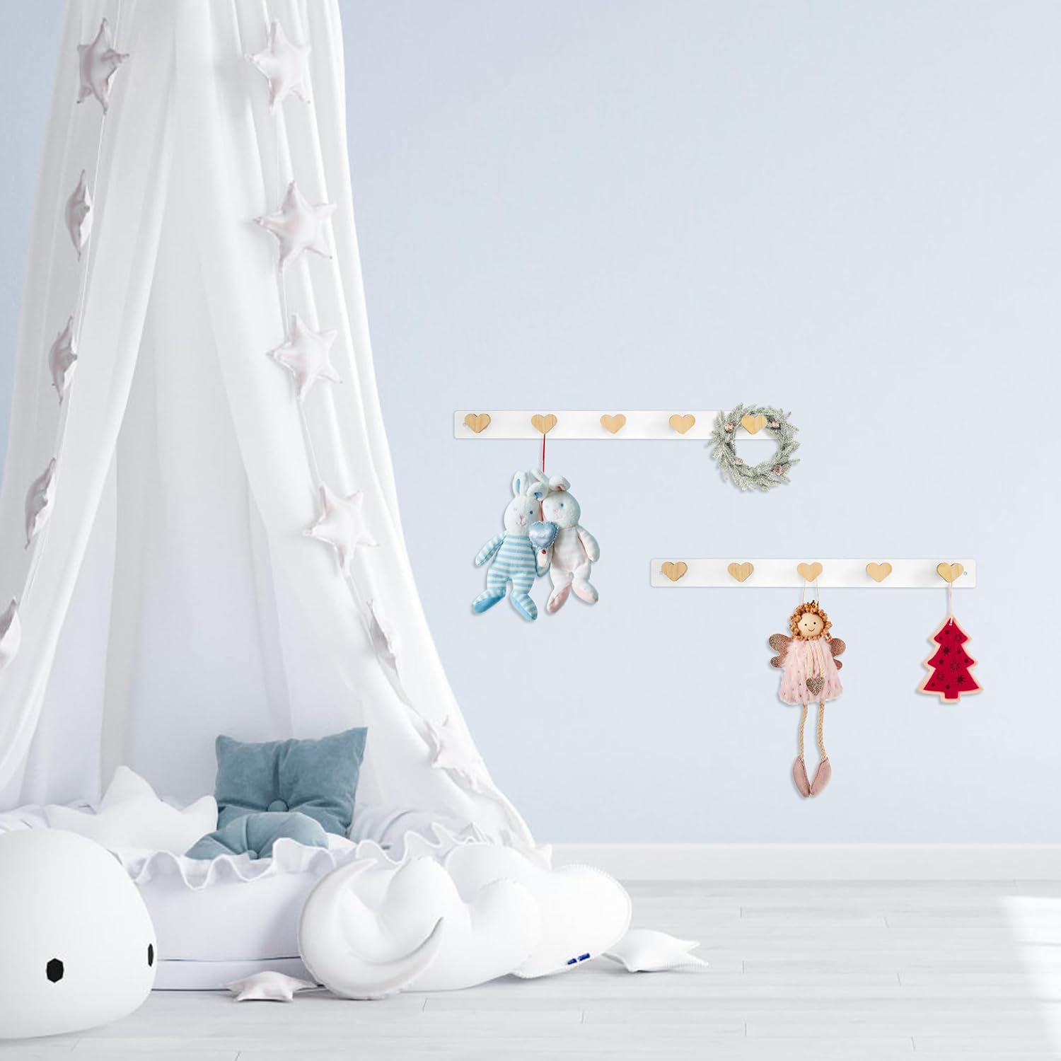 Yisiziyo Heart Shape Wall Mounted Coat Rack for Kids