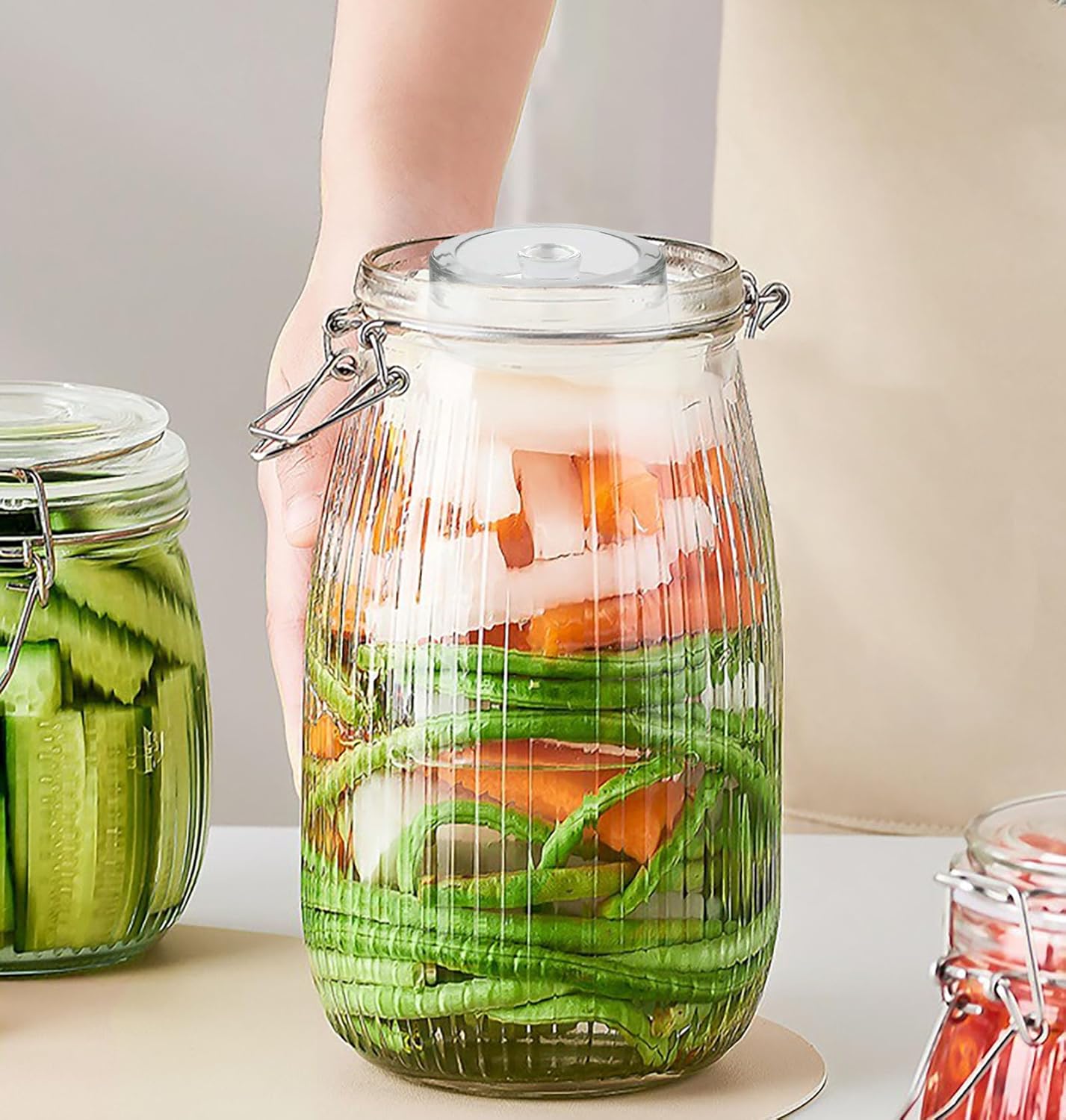 9 Pack Clear Glass Fermentation Weights for Mason Jars
