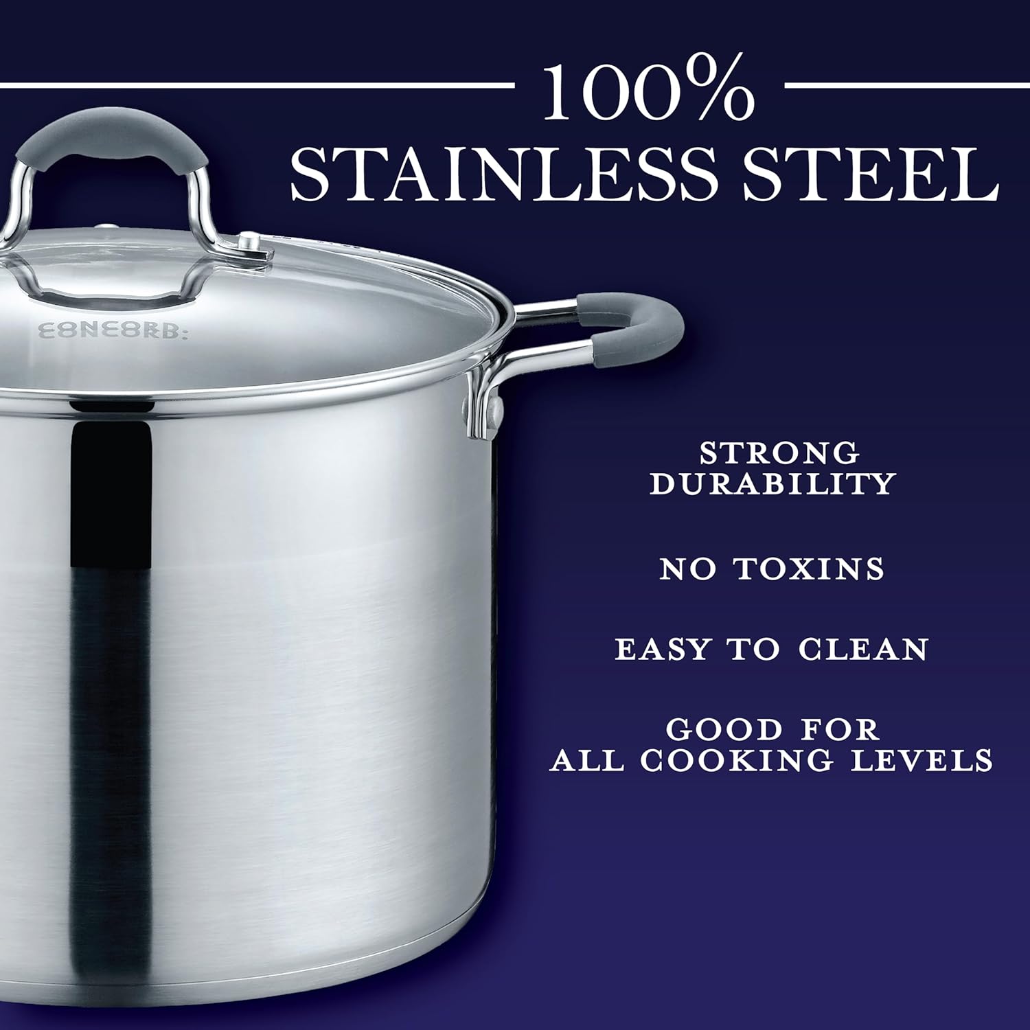 CONCORD 7 QT Stock Pot with Glass Lid and Triply Bottom