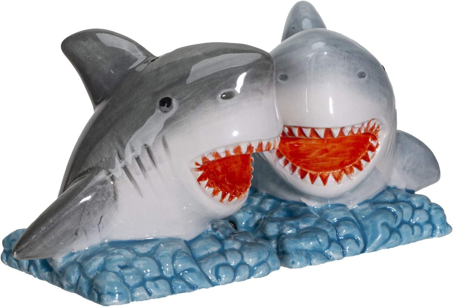 Pacific Giftware Sharks on The Sea Ceramic Salt Pepper Shakers Set 1