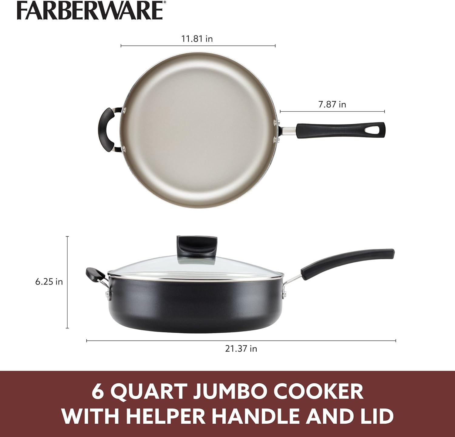 Farberware Smart Control Stockpot Saute Pan 6 Quart Black