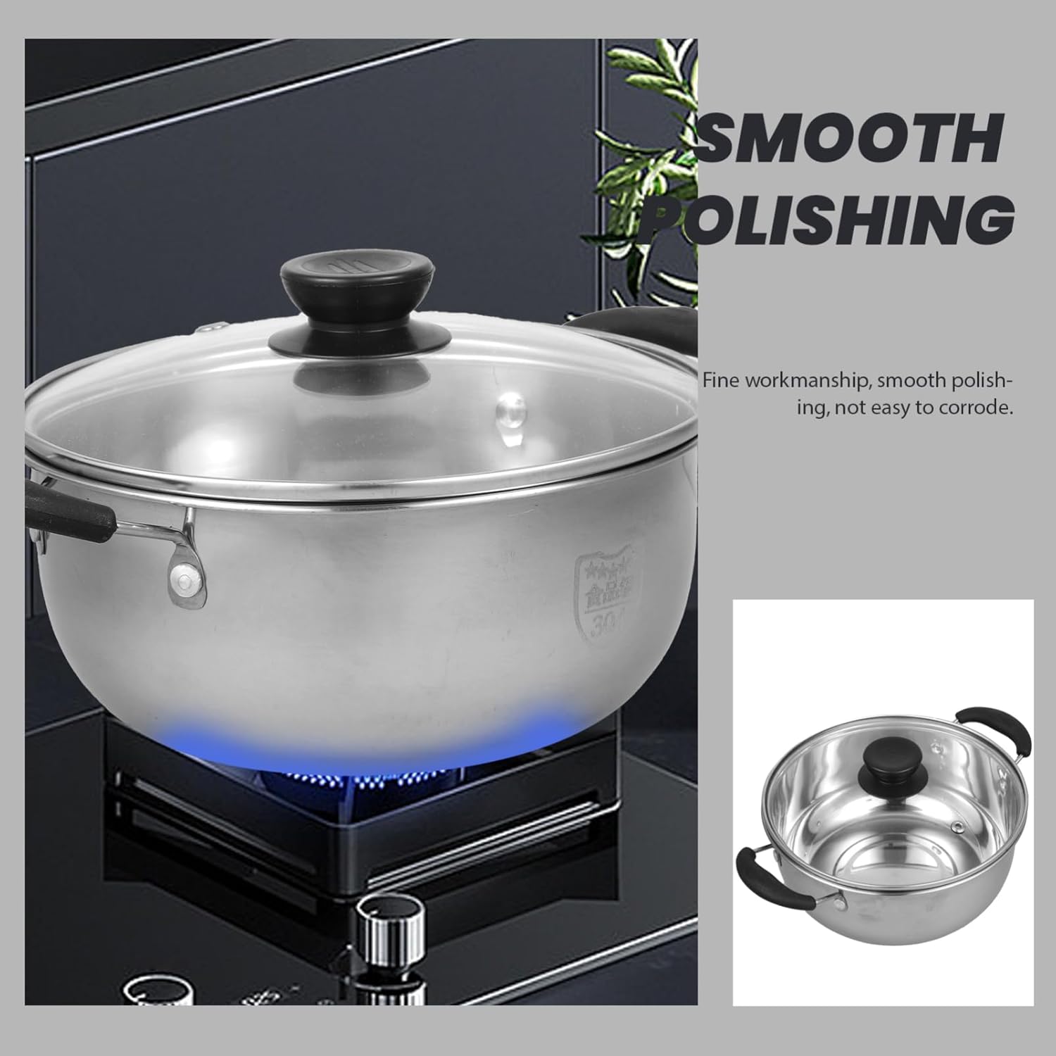 Zerodeko Stainless Steel Steamer Pot with Lid for Induction
