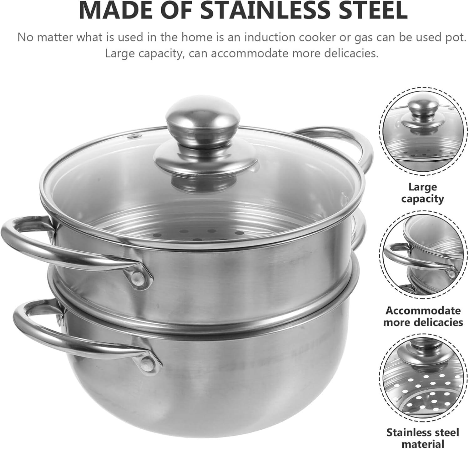 Cabilock Heavy Duty Steamer Pot with Lid